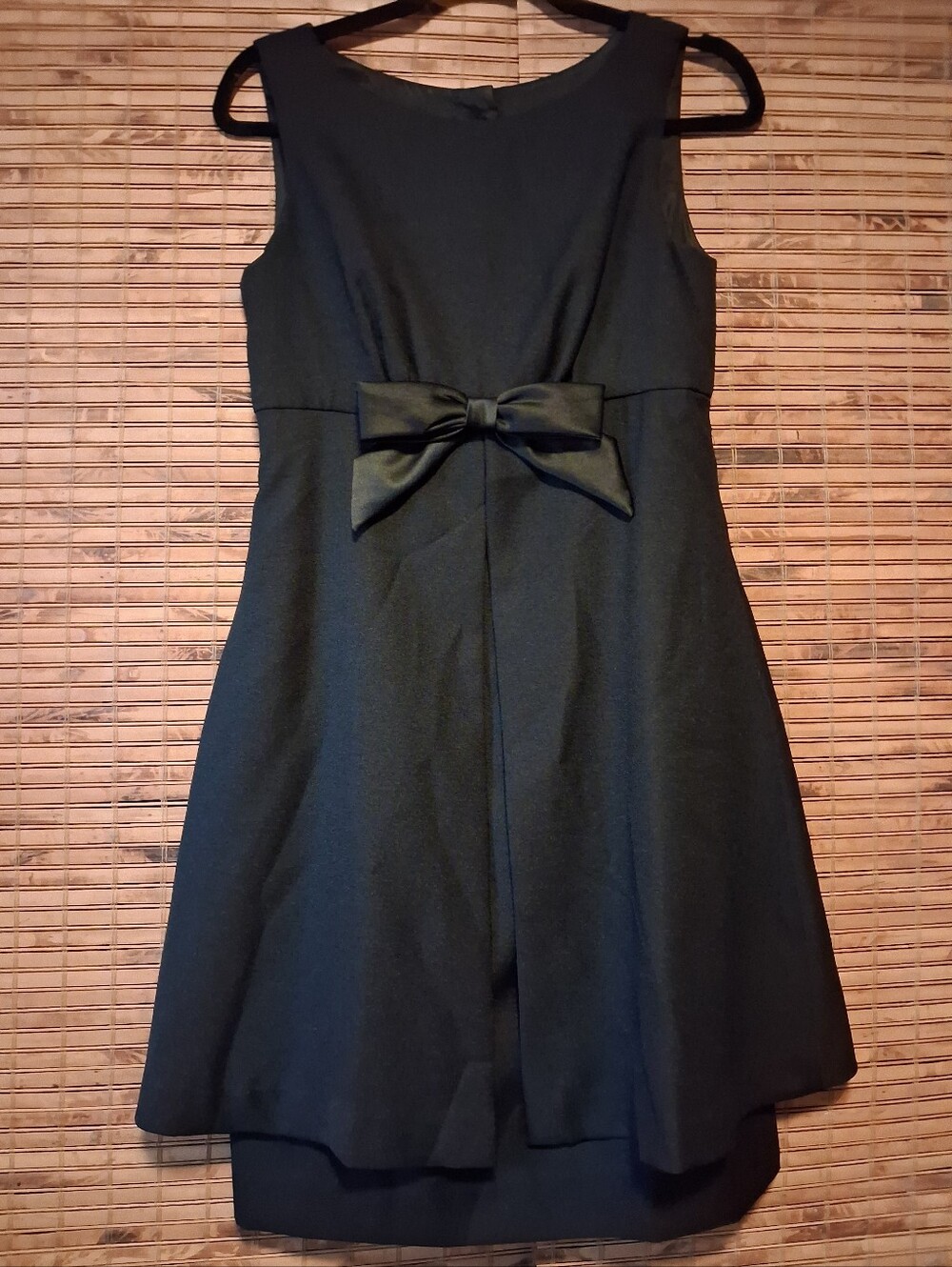 VINTAGE FRANCAIS BY HUEY WALTZER BLACK 60S MOD BOW FRONT DRESS